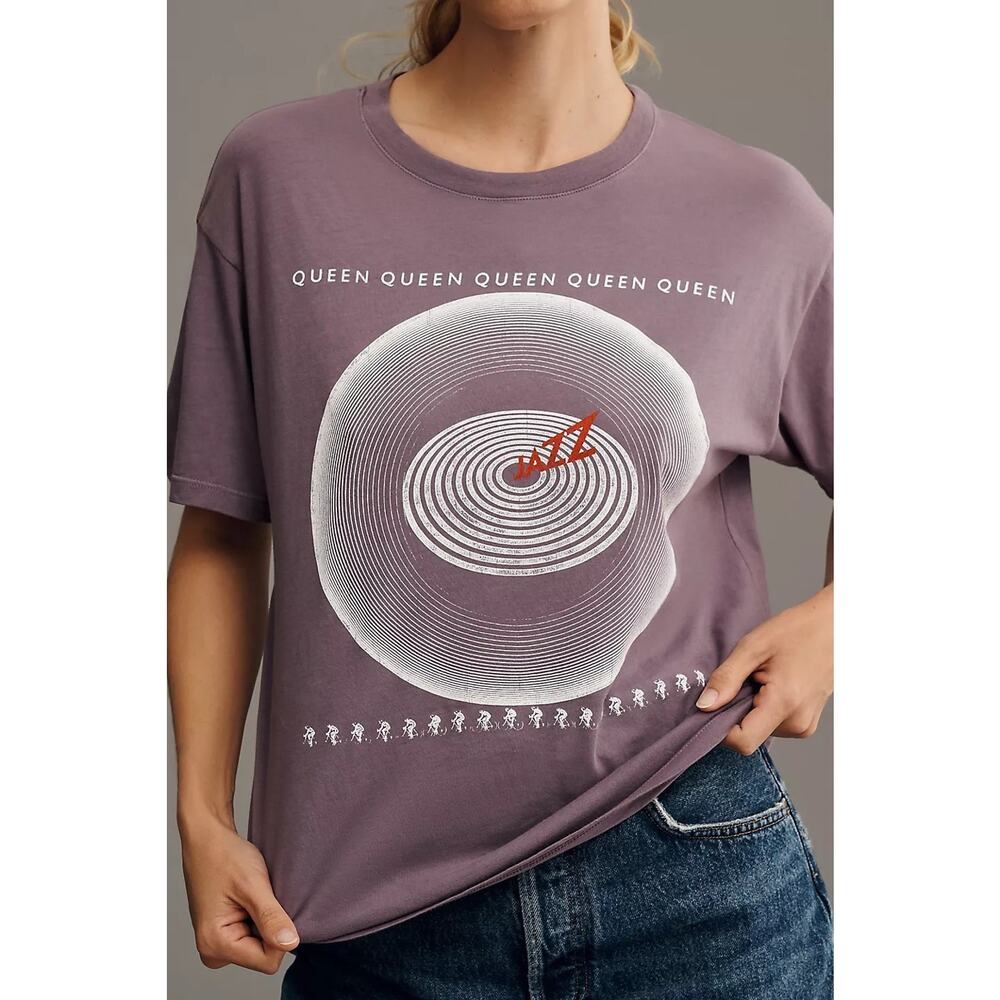 Anthropologie Letluv Women's Queen Jazz Graphic Tee, Size XL, Purple Color. USA - Picture 2 of 13